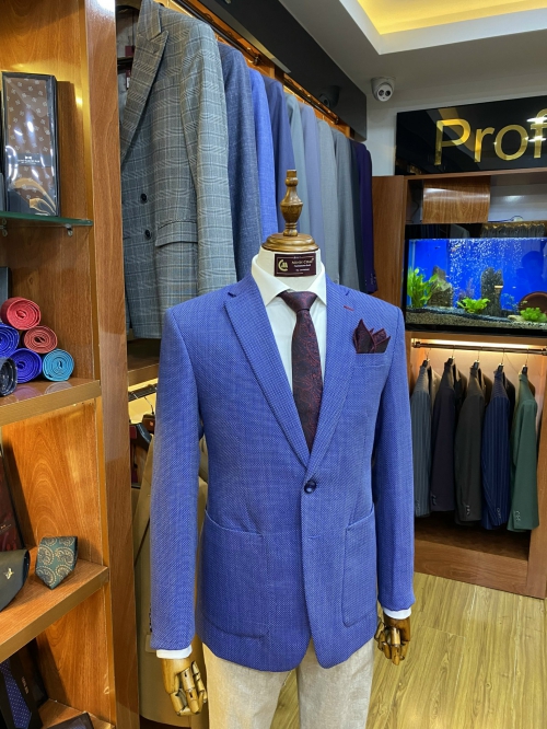 Áo Blazer xanh xước thiết kế - #32